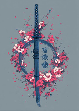 Katana and Cherry Blossoms