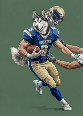 Husky Football Player