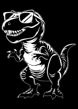 Cool T-Rex with Sunglasses Illustration