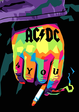AC/DC 4 YOU Colorful Hand Art