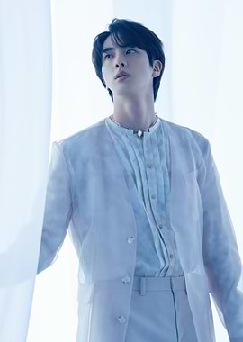 Jin of BTS in White Outfit
