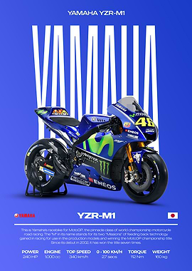 Yamaha YZR-M1 Motorcycle Poster