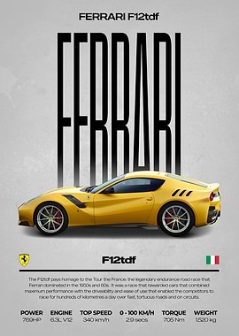 Ferrari F12tdf Car Poster