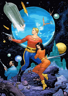 Flash Gordon Retro Sci-Fi Comic Book Cover