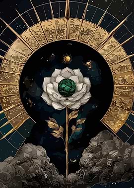 Celestial Flower with Golden Halo