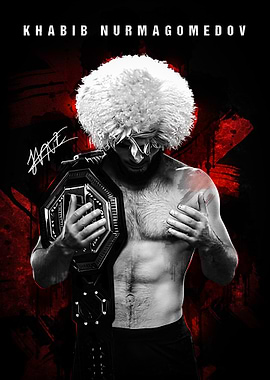 Khabib Nurmagomedov UFC Champion Portrait