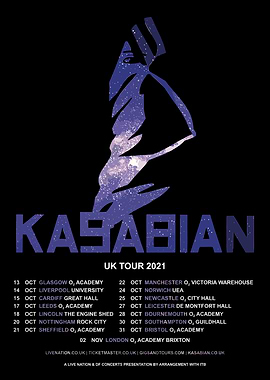 Kasabian UK Tour 2021 Poster