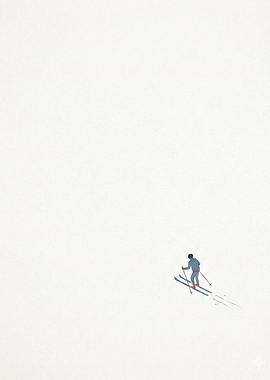 Minimalist Skiing Art Print