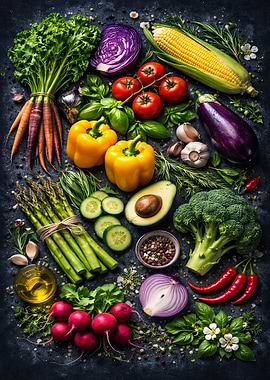 Fresh Garden Palette Vegetables