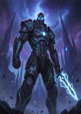 Armored Warrior with Electric Sword