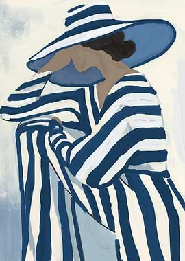 Striped Hat and Dress Painting