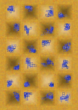 Abstract Blue Squares on Textured Background
