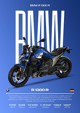 BMW R 1300 R Motorcycle Poster