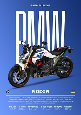 BMW R 1300 R Motorcycle Poster