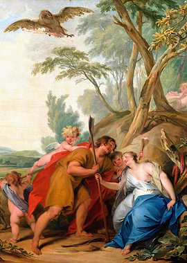 Classical Painting with Figures and Eagle
