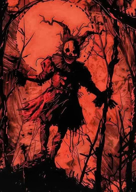 Creepy Clown in the Woods