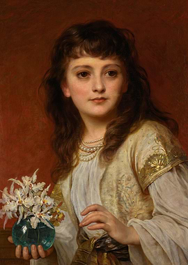 Young Woman with Flowers Painting