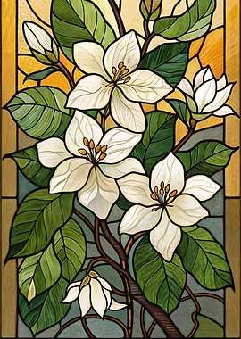 Stained Glass Floral Art