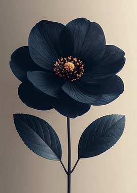 Elegant Dark Blue Flower Still Life