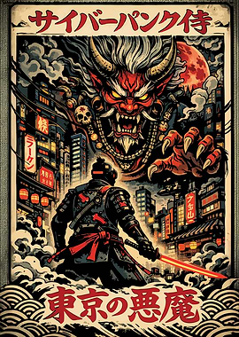 Cyberpunk Samurai vs Tokyo Demon