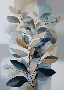 Abstract Leaves Painting