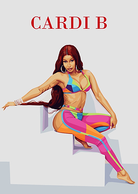 Cardi B Digital Art Portrait