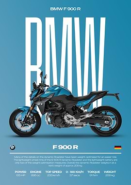 BMW F 900 R Motorcycle Poster