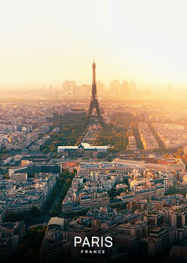 Paris, France cityscape at sunrise