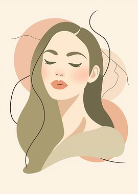 Woman Portrait with Closed Eyes