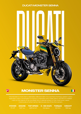 Ducati Monster Senna Motorcycle Poster