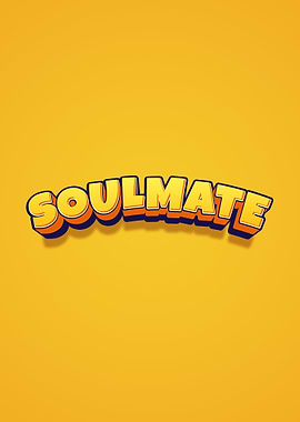 Soulmate Text Art on Yellow