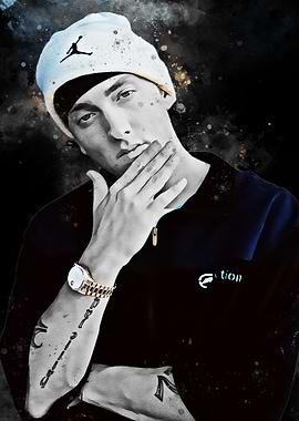 Eminem Portrait with Jordan Beanie