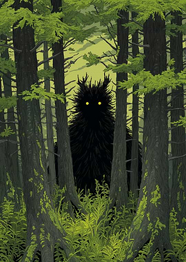 Monster in the Woods Illustration