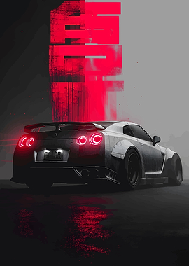 Nissan GT-R with Red Accents