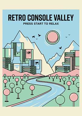 Retro Console Valley Illustration