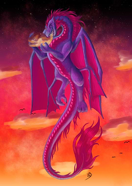 Purple Dragon creating Clouds