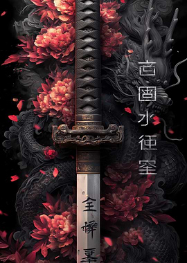 Floral Dragon Katana