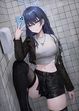 Girl Taking Selfie in Bathroom