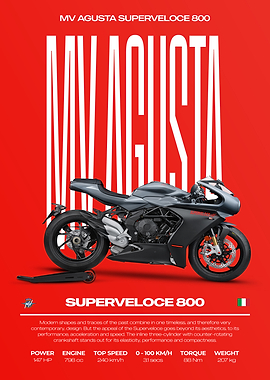 MV Agusta Superveloce 800 Motorcycle Poster