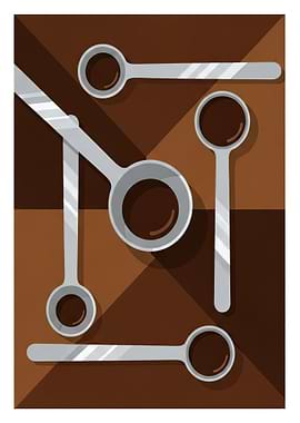 Coffee Spoons Flat Lay Illustration
