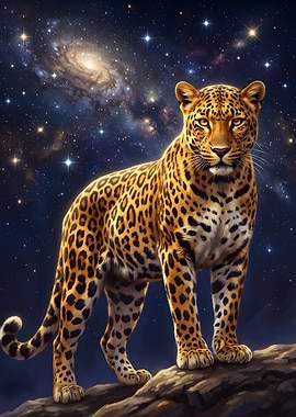 Leopard under the stars