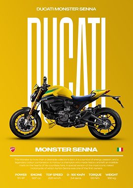 Ducati Monster Senna Motorcycle Poster
