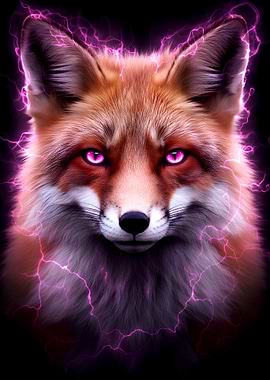 Fox with Pink Lightning Aura