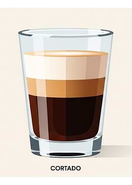 Cortado Coffee Drink Illustration