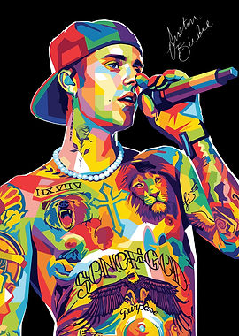 Justin Bieber Colorful Pop Art Portrait