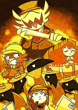 Cartoon Characters in a Dramatic Scene