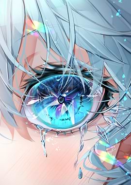 Eye with Tears and Crystals
