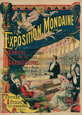 Exposition Mondaine Vintage Poster