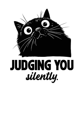 Judging You Silently Cat Art