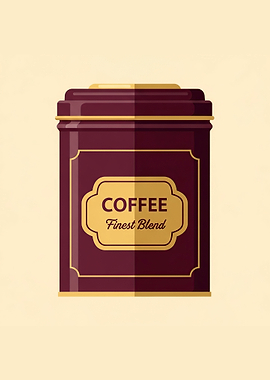 Coffee Tin Finest Blend Illustration